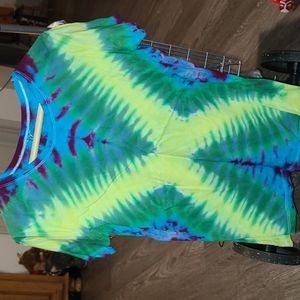 Womens short sleeve handmade tye dye tee shirt. Small